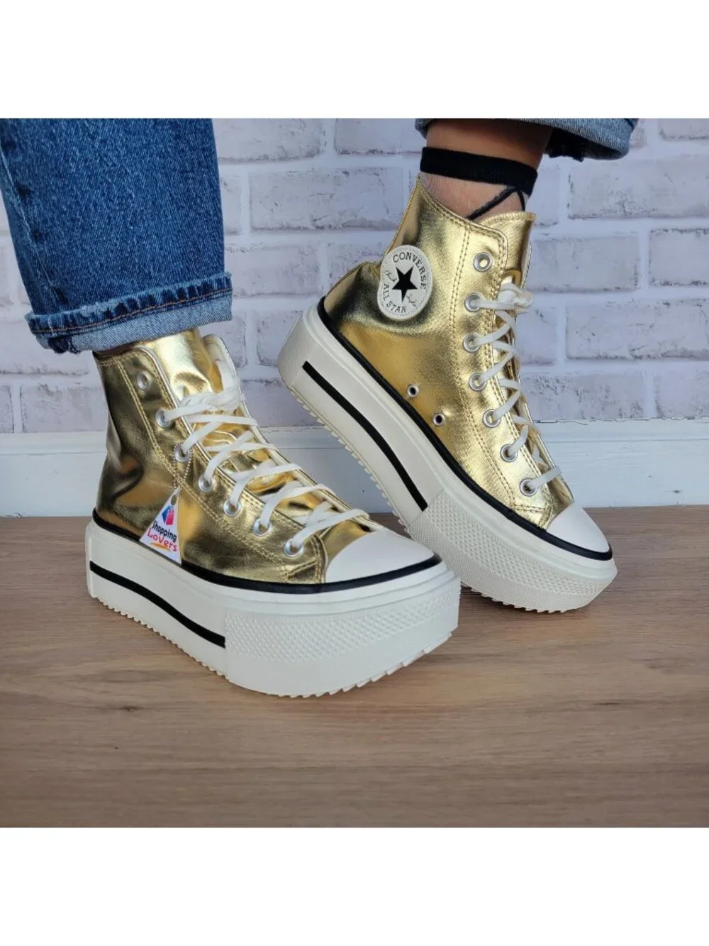⭐Converse Chuck Taylor Lift Double Stack Gold 9.5 Women's Shoes Sneakers A15164C